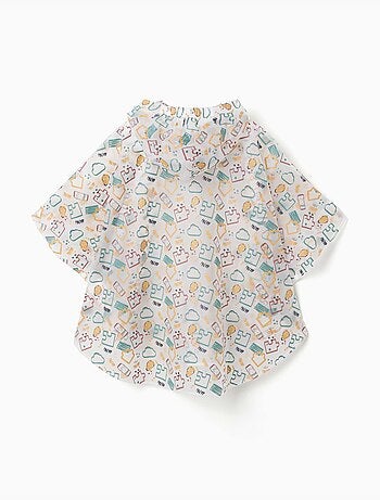 Poncho de pluie avec capuche et imprimé