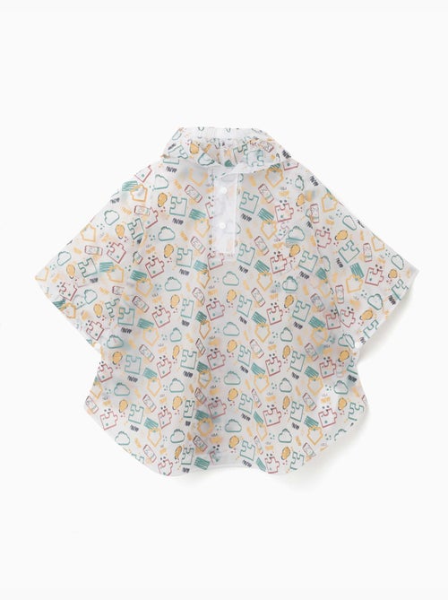 Poncho de pluie avec capuche et imprimé - Kiabi