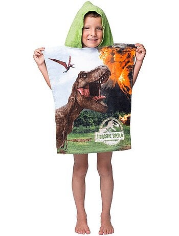 Poncho handdoek badstof met capuchon katoen Jurassic World dinosaures 50 x 115