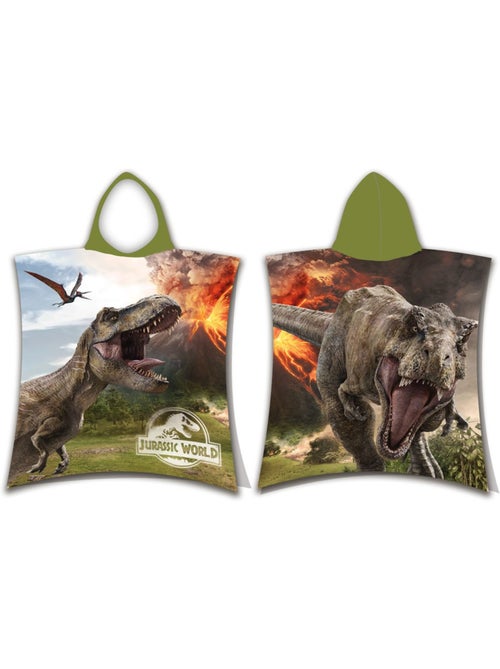 Poncho handdoek badstof met capuchon katoen Jurassic World dinosaures 50 x 115 - Kiabi