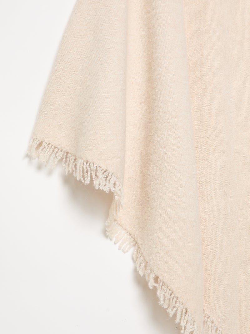 Poncho ouvert uni Beige - Kiabi