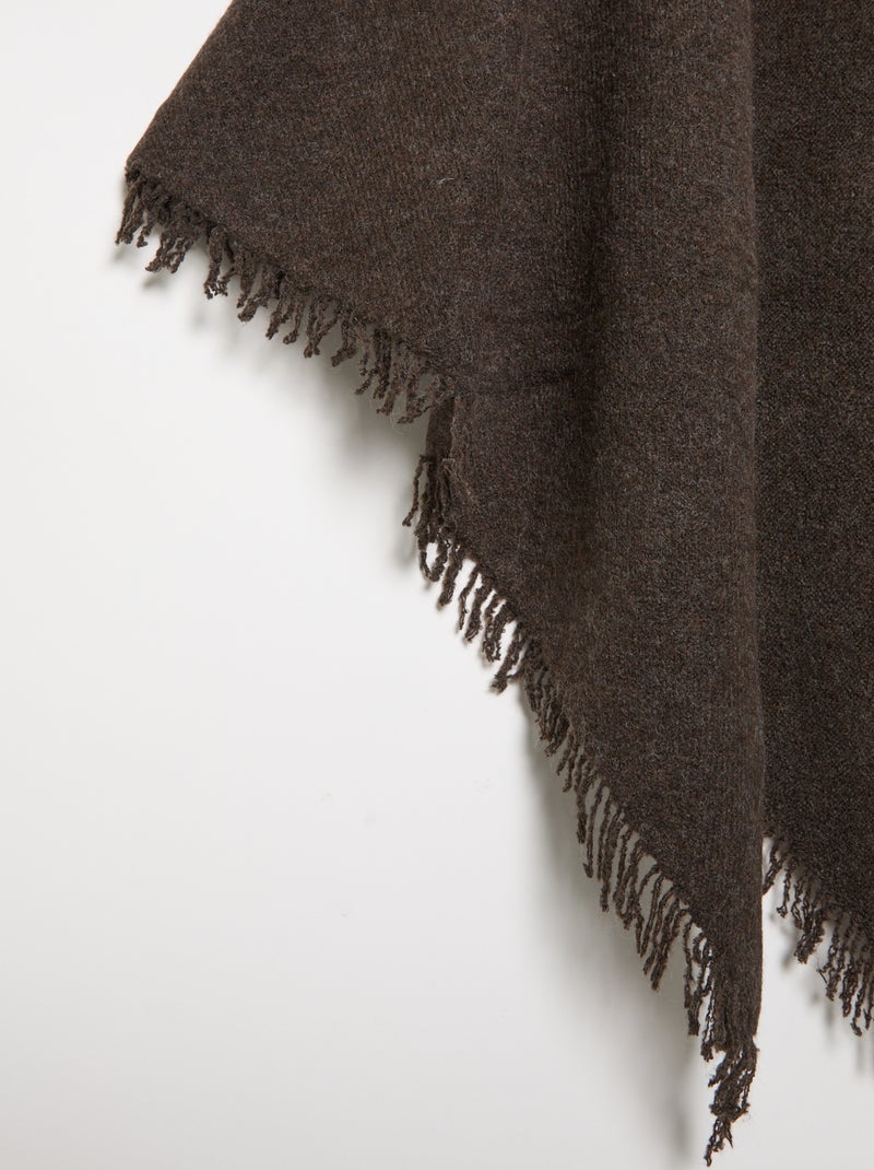 Poncho ouvert uni Marron - Kiabi
