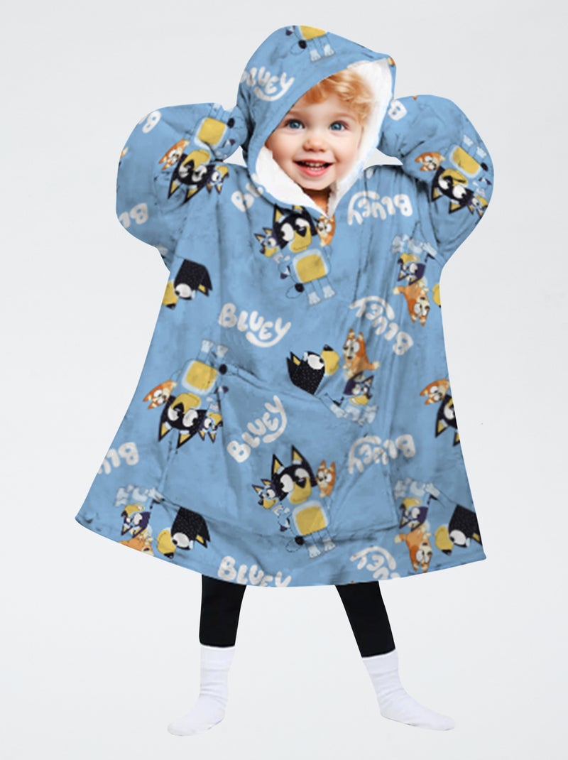 Poncho plaid 'Bluey' Bleu - Kiabi