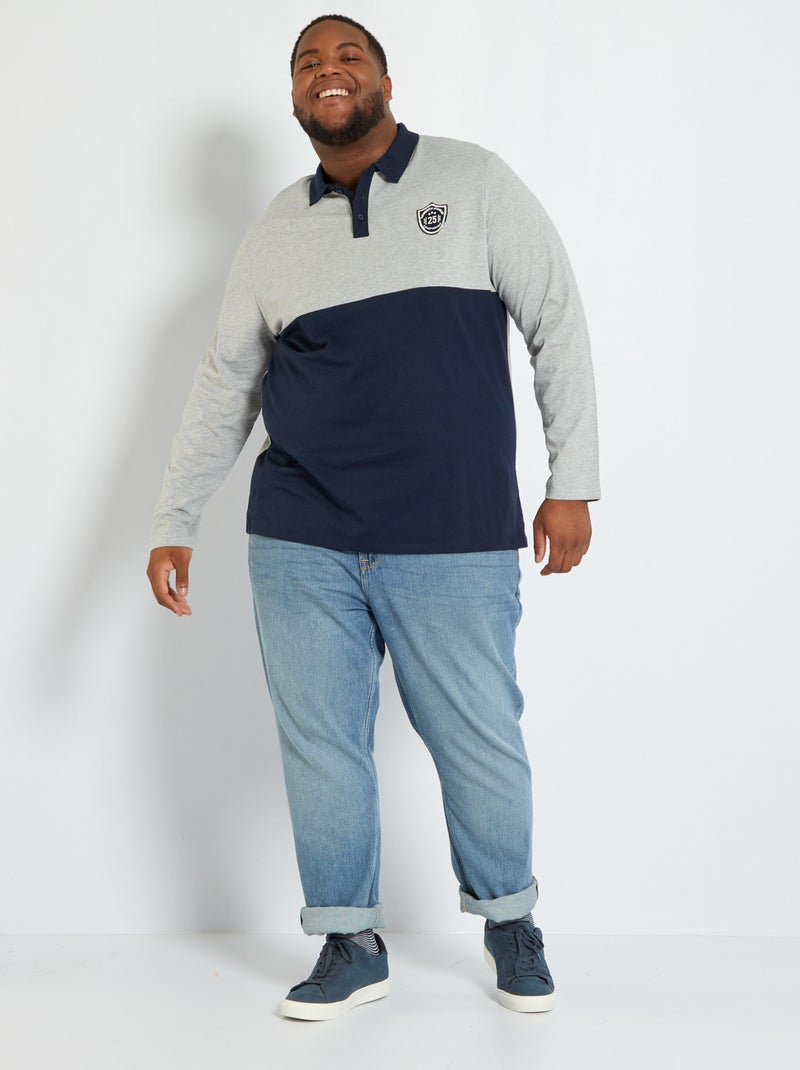 Poncho van jersey met colorblock-patroon BLAUW - Kiabi