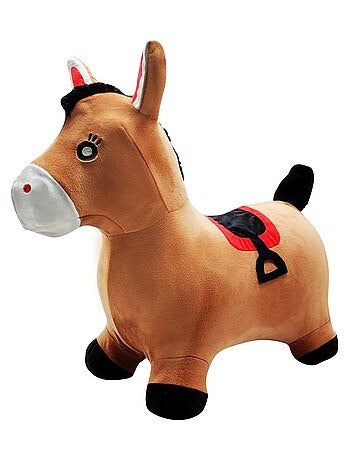Poney sauteur gonflable avec housse en peluche