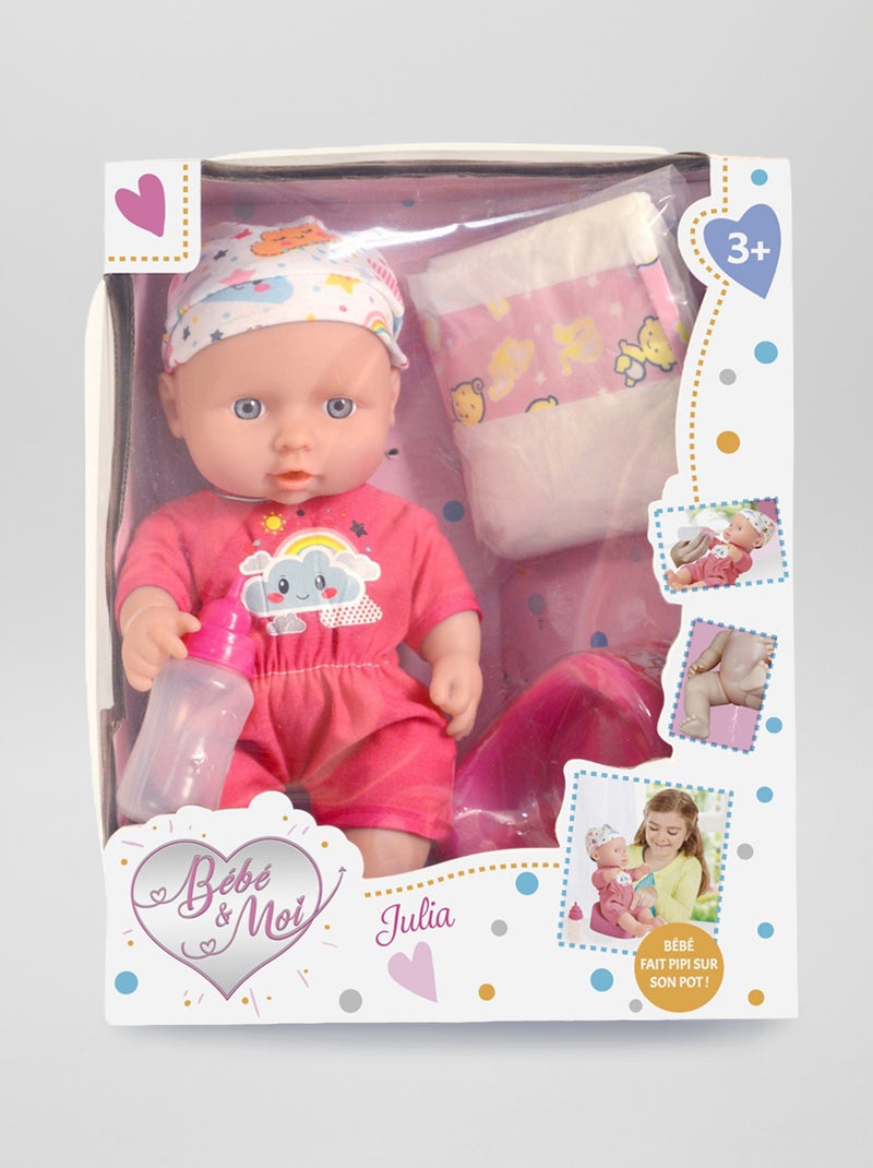Pop 'Julia' van 'Baby en ik' wit / roze - Kiabi