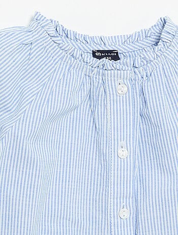 Popeline blouse met borduursels