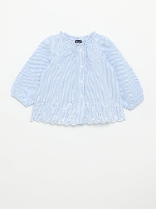 Popeline blouse met borduursels - Kiabi
