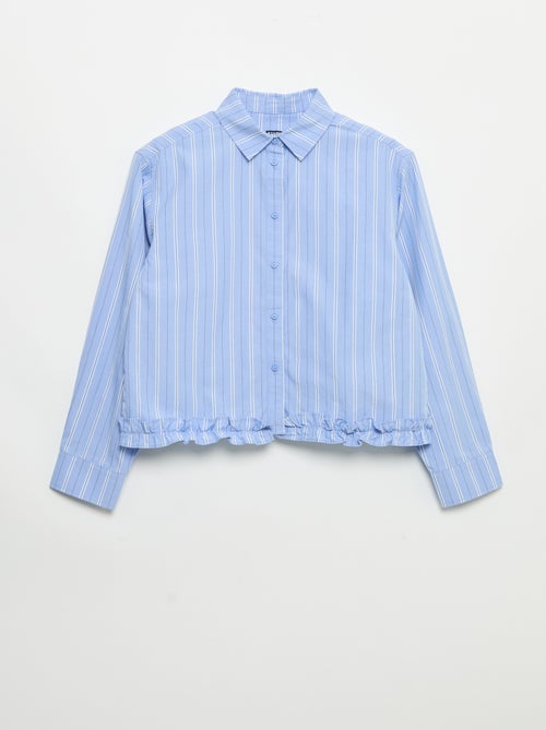 Popeline blouse met onderkant met ruches - Kiabi Popeline blouse met onderkant met ruches - Kiabi