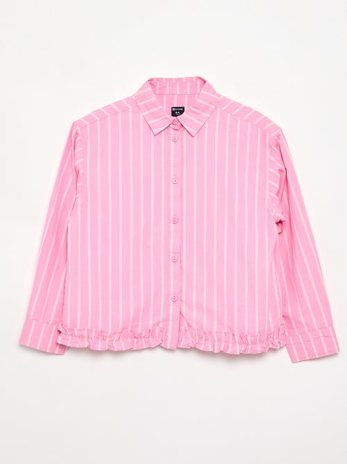 Popeline blouse met onderkant met ruches - Kiabi Popeline blouse met onderkant met ruches - Kiabi