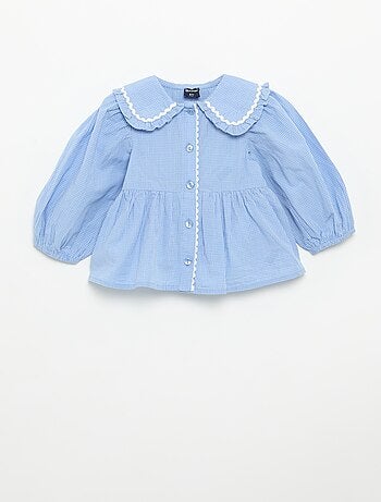 Popeline blouse met Peter Pan-kraag