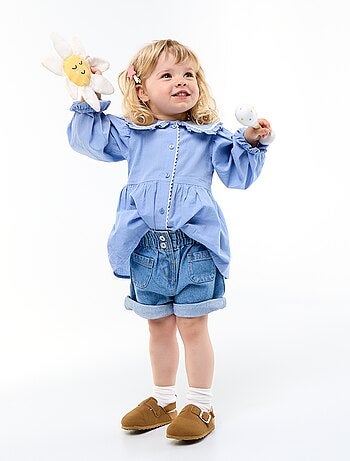 Popeline blouse met Peter Pan-kraag