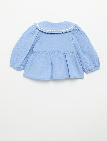 Popeline blouse met Peter Pan-kraag