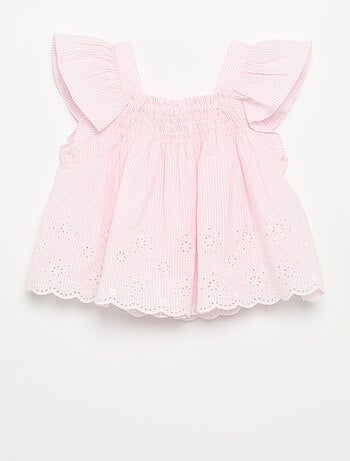 Popeline blouse met volants