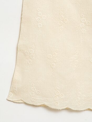 Popeline broek met borduursels