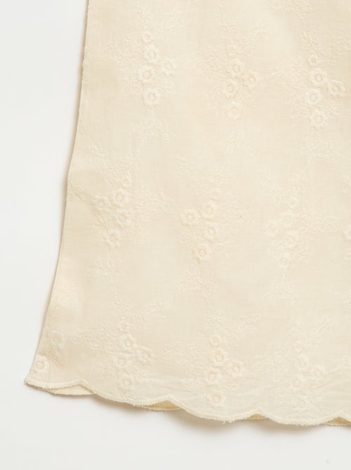 Popeline broek met borduursels - Kiabi