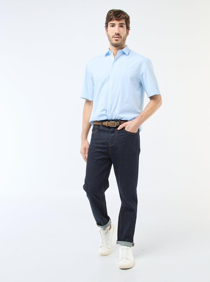 Popeline overhemd Blauw - Kiabi