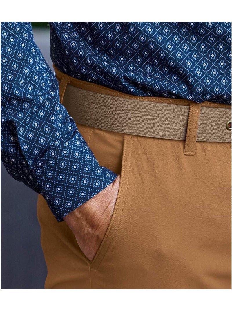 Popeline overhemd met micromotieven - ATLAS FOR MEN Marineblauw - Kiabi