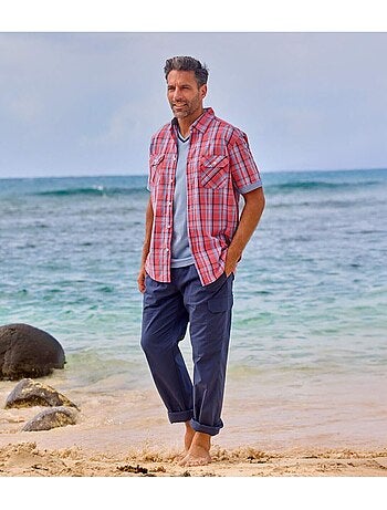 Poplin pilotenoverhemd met ruitjes - ATLAS FOR MEN