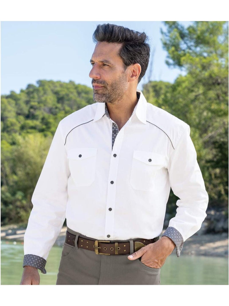Popeline overhemd Sun Valley - ATLAS FOR MEN Wit - Kiabi