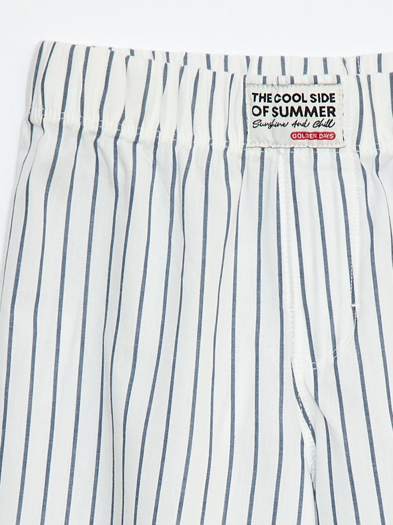 Popeline pyjamabroek Wit - Kiabi