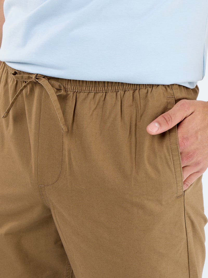 Popeline stadspantalon Bruin - Kiabi