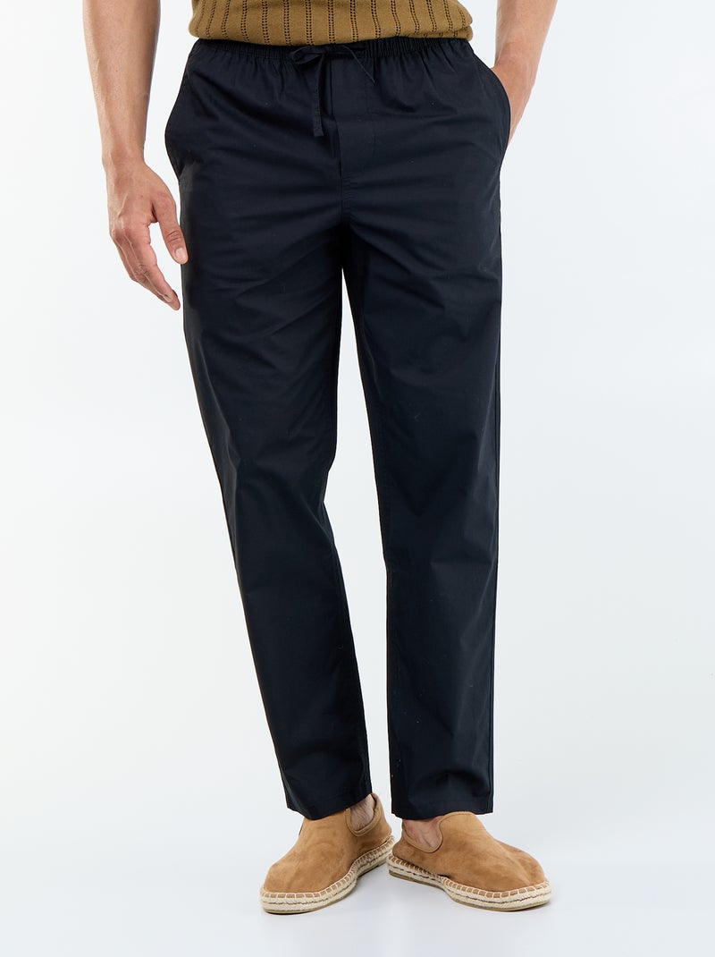 Popeline stadspantalon Zwart - Kiabi