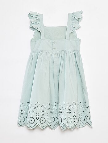 Poplin jurk met broderie anglaise