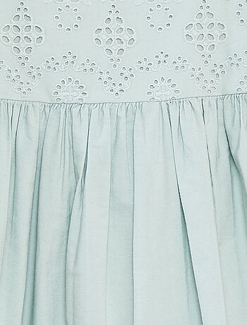 Poplin jurk met broderie anglaise