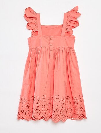 Poplin jurk met broderie anglaise