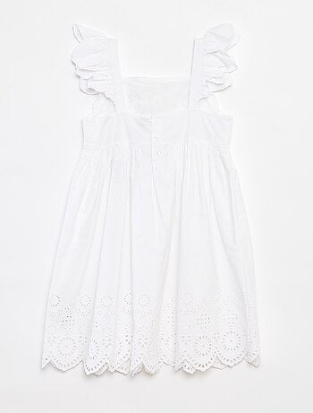 Poplin jurk met broderie anglaise