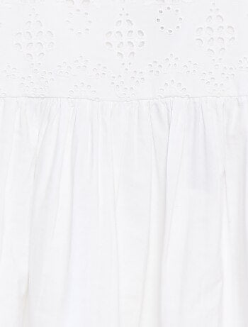Poplin jurk met broderie anglaise
