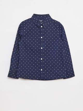 Poplin overhemd met lange mouwen