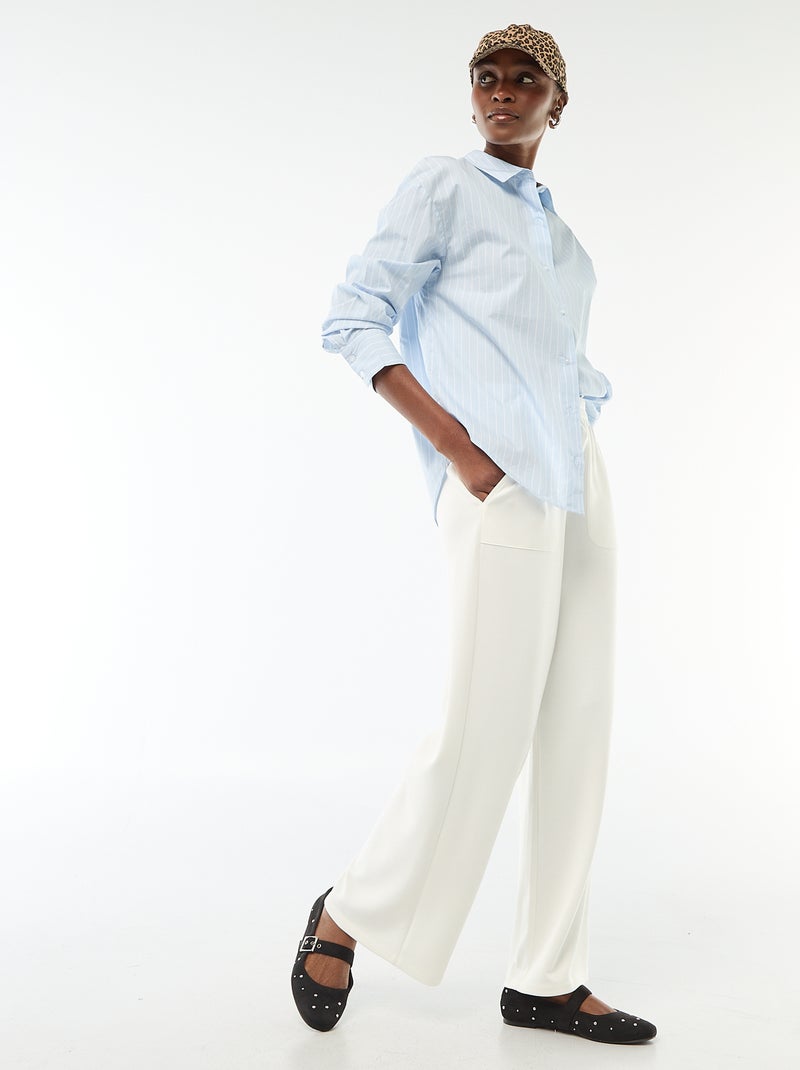 Poplin overhemd met lange mouwen Blauw - Kiabi