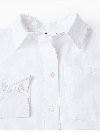 Poplin overhemd met lange mouwen en verlaagde schouders
