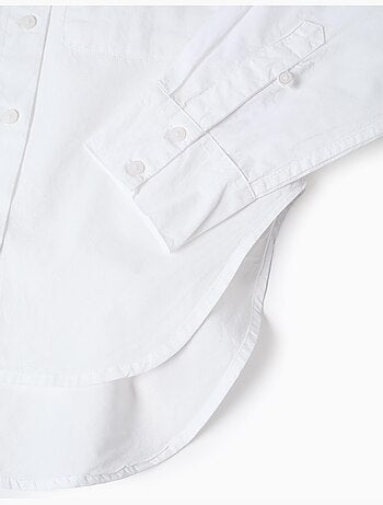 Poplin overhemd met lange mouwen en verlaagde schouders