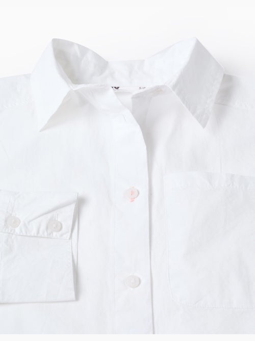 Poplin overhemd met lange mouwen en verlaagde schouders - Kiabi