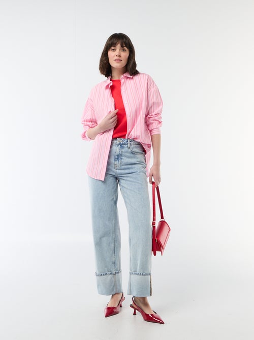 Poplin overhemd met lange mouwen - Kiabi