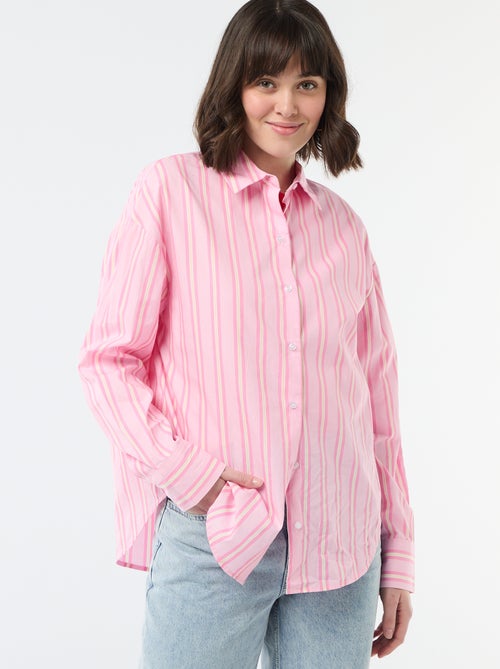 Poplin overhemd met lange mouwen - Kiabi