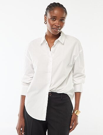 Poplin overhemd met lange mouwen