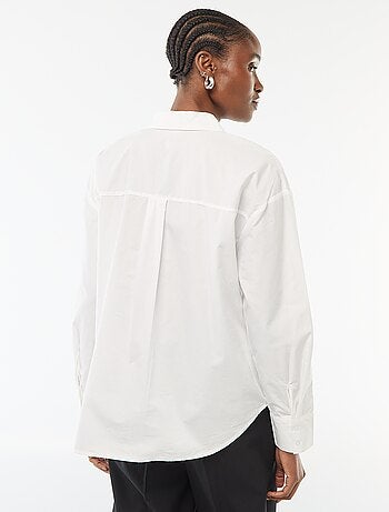 Poplin overhemd met lange mouwen