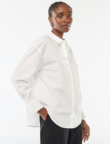 Poplin overhemd met lange mouwen