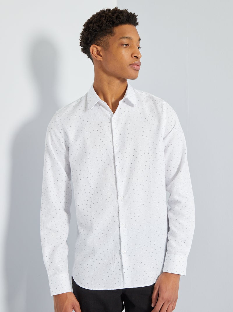 Poplin overhemd met print - +1m90 WIT - Kiabi