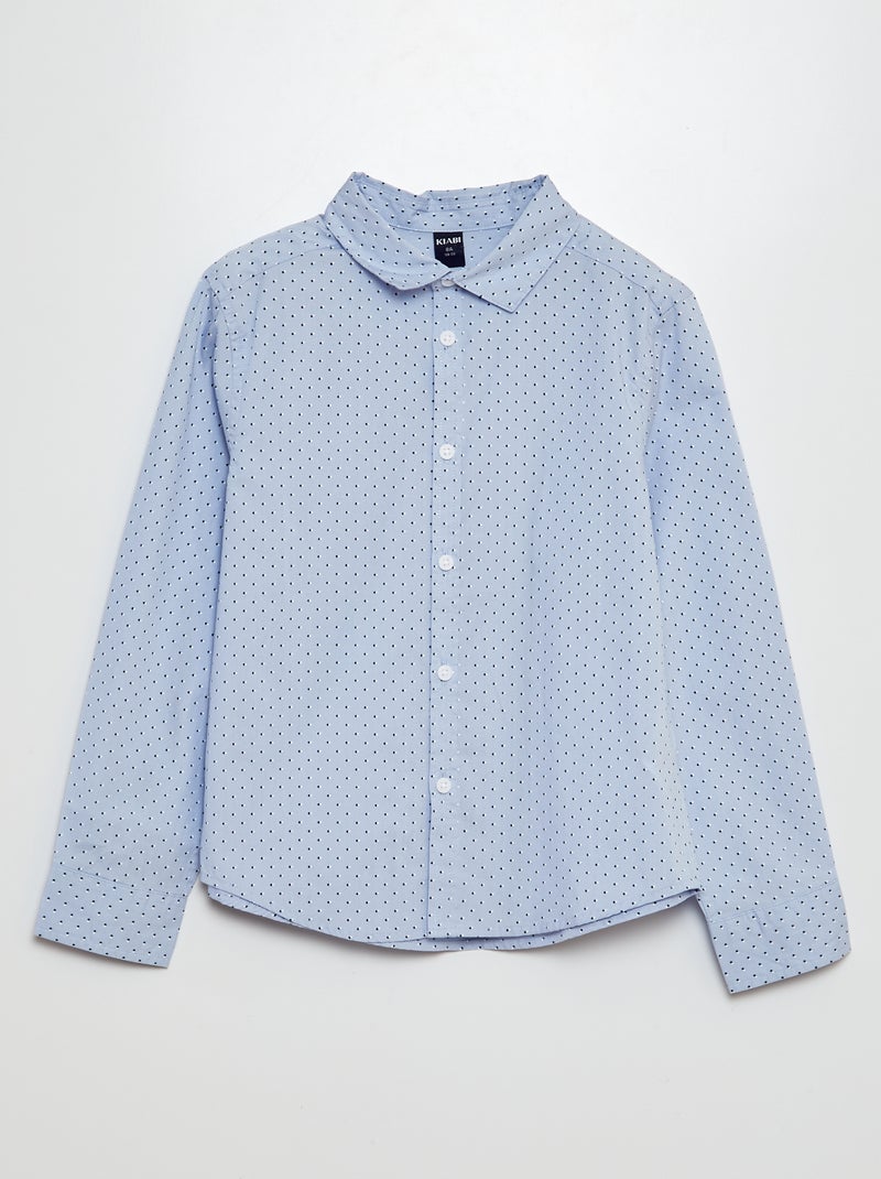 Poplin overhemd met print BLAUW - Kiabi