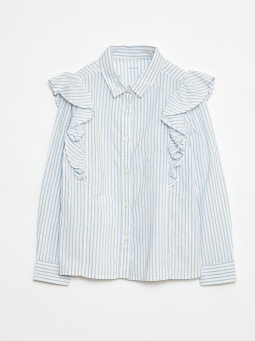 Poplin overhemd met ruches - Kiabi