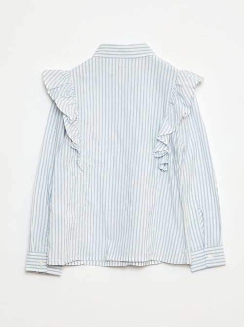 Poplin overhemd met ruches - Kiabi