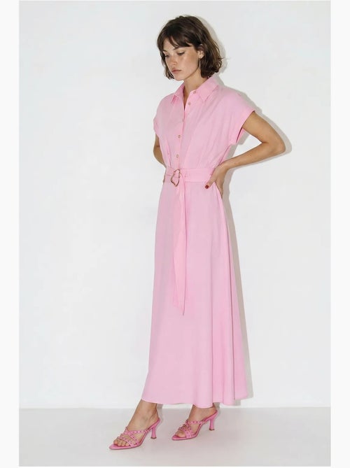 Poplin overhemdjurk met ceintuur lucci - Kiabi Poplin overhemdjurk met ceintuur lucci - Kiabi
