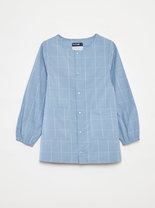 Poplin schort met lange mouwen