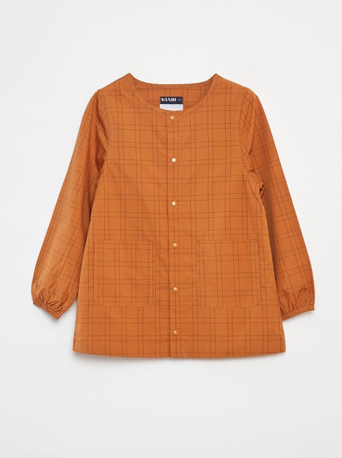 Poplin schort met lange mouwen - Kiabi