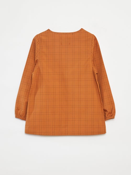 Poplin schort met lange mouwen - Kiabi